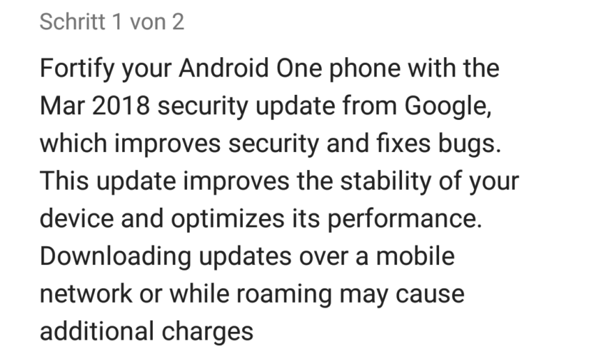 Xiaomi Mi A1 März 2018 Security Oreo Update